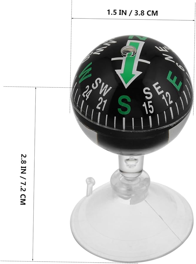 Cabilock Car Dashboard Compass Ball with Suction Cup for Vehicles Boats Outdoor Travel Hikes - Image 2